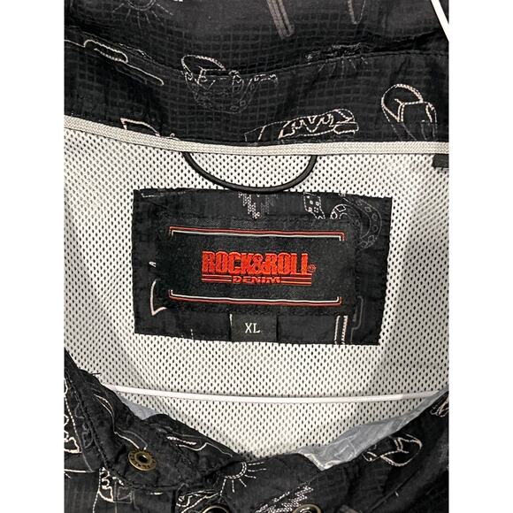 Rock & Roll Denim Short Sleeve Button Down Shirt Mens XL - Picture 3 of 3